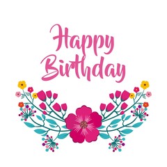 happy birthday celebration poster floral