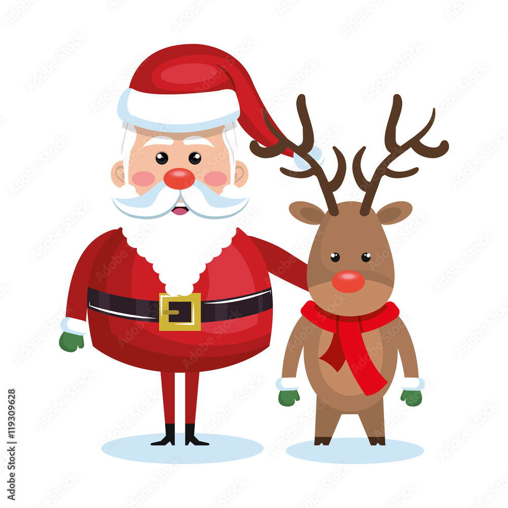 Sticker santa claus character icon