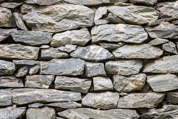 Stone wall in close up view