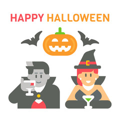 Flat design Halloween greeting