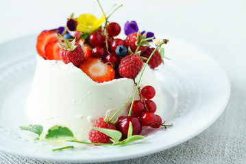 dessert with berries