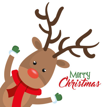 reindeer christmas character icon