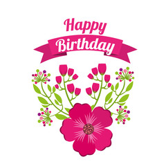 happy birthday celebration poster floral