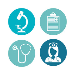 set medical care icons