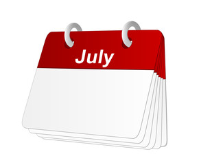 blank calendar July 