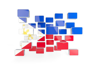 Flag of philippines, mosaic background