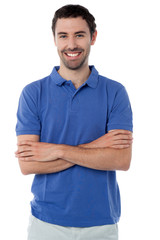Obraz premium Confident young casual guy, studio shot.
