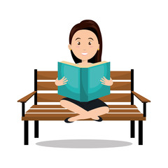 woman reading textbook icon