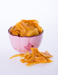 mango dry in bowl or dried mango slices.