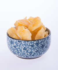 apple dry in bowl or dried apple slices.