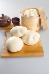 pao or asian buns on a background.