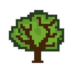 Naklejka premium tree game pixel figure isolated icon