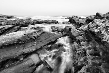 Rocky shore.
