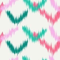 Ikat Seamless Pattern Design for Fabric.