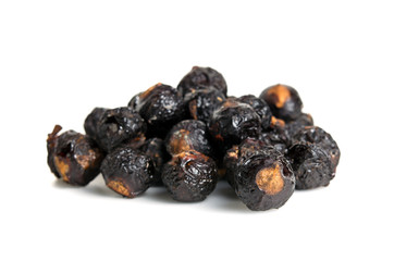 Soap nut tree or soapberry Sapindus Reetha isolated on white bac