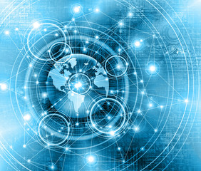 Best Internet Concept of global business.Technological background. Rays symbols Wi-Fi, of the Internet, television, mobile and satellite communications