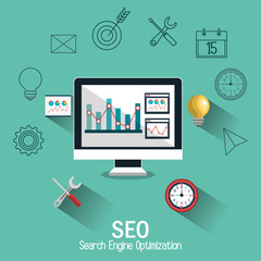 search engine optimitation success business vector illustration design
