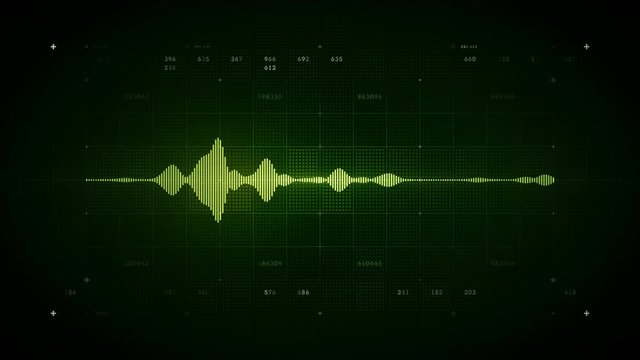4K Audio Waveform Mono Green Lite - A visualization of audio waveforms. This clip is available in multiple color options and loops seamlessly. 