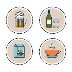 set line food icons isolated vector illustration design