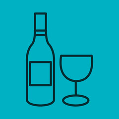 wine bottle and cup isolated icon vector illustration design