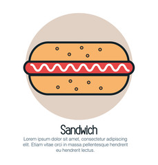 sandwish fast food isolated icon vector illustration design