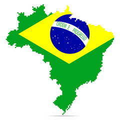 Creative pixel Brazil map vector illustration