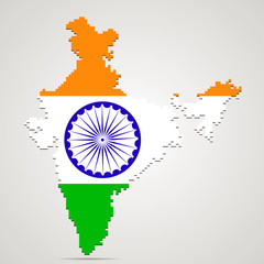 Creative pixel India map vector illustration