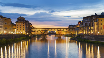 Ponte Vecchio - the bridge market in the center of Florence, Tuscany, Italy