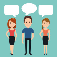 Fototapeta premium people talking speech communication vector illustration design