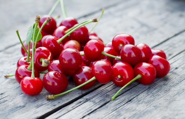 Cherry on a wooden table
