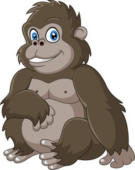 Naklejka premium Cute baby gorilla cartoon
