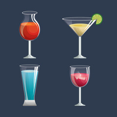 menu cocktails list bar vector illustration design