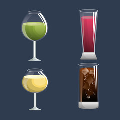 menu cocktails list bar vector illustration design