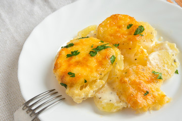 Potato gratin with cheese