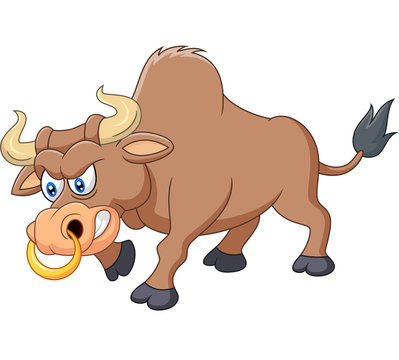 Angry bull cartoon