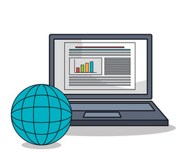 laptop computer settings technology icon vector illustration design