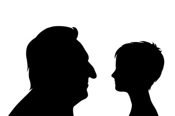 Vector silhouette of family.