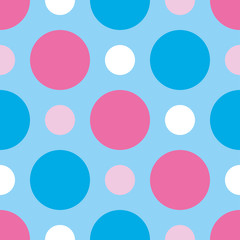 Seamless vector decorative background with circles and polka dots. Print. Cloth design, wallpaper.
