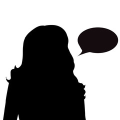 Vector silhouette of woman.