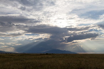 sunset over the mountain