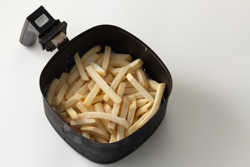 freeze fries french close up flat lay