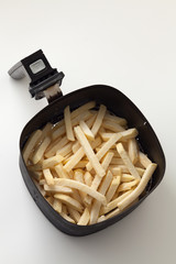 freeze fries french close up flat lay