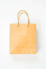 Old brown paper bag  isolated