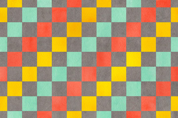 Watercolor square pattern.