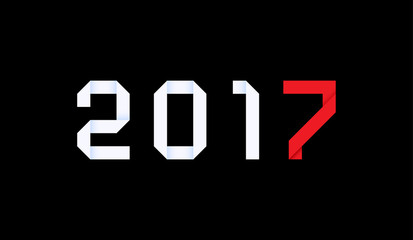 2017 dark origami theme, editable vector illustration