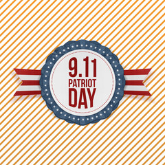 Patriot Day circle Emblem with Ribbon