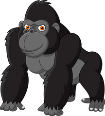 Naklejka premium Funny gorilla isolated on white background