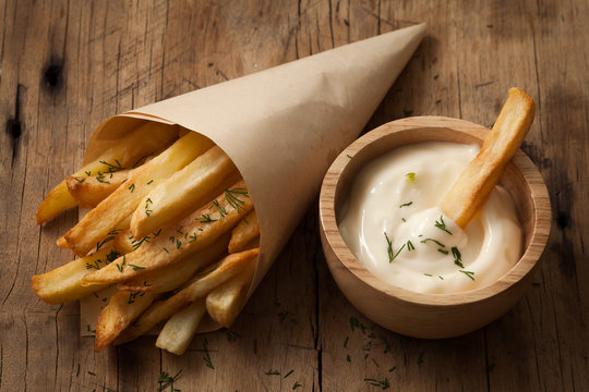 Fries French Sour Cream Still Life Close Up