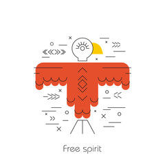 Native american vector eagle element