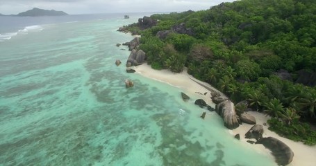 Panorama of beautiful beach in the Seychelles